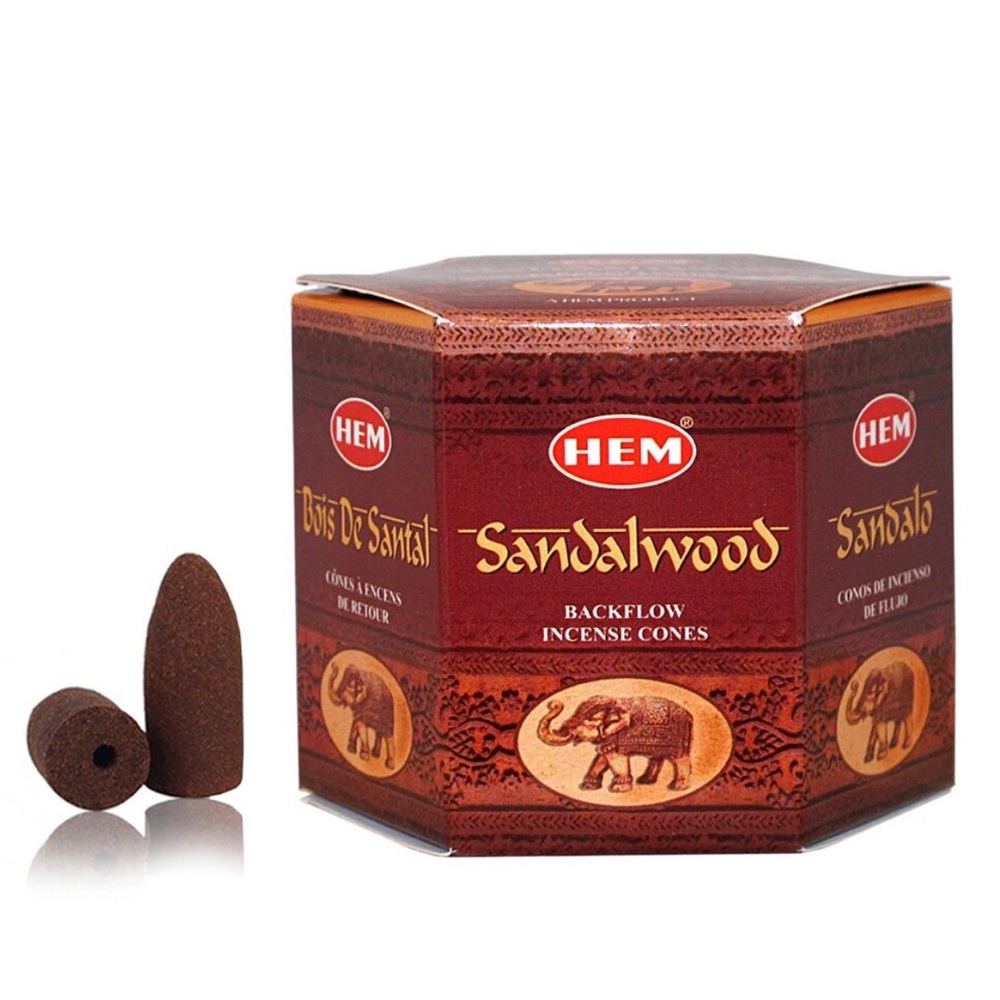 HEM BACKFLOW Cones- SANDALWOOD (40 cones each pack)